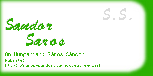 sandor saros business card