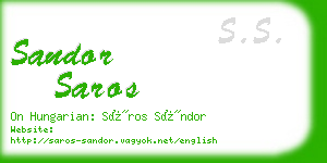 sandor saros business card